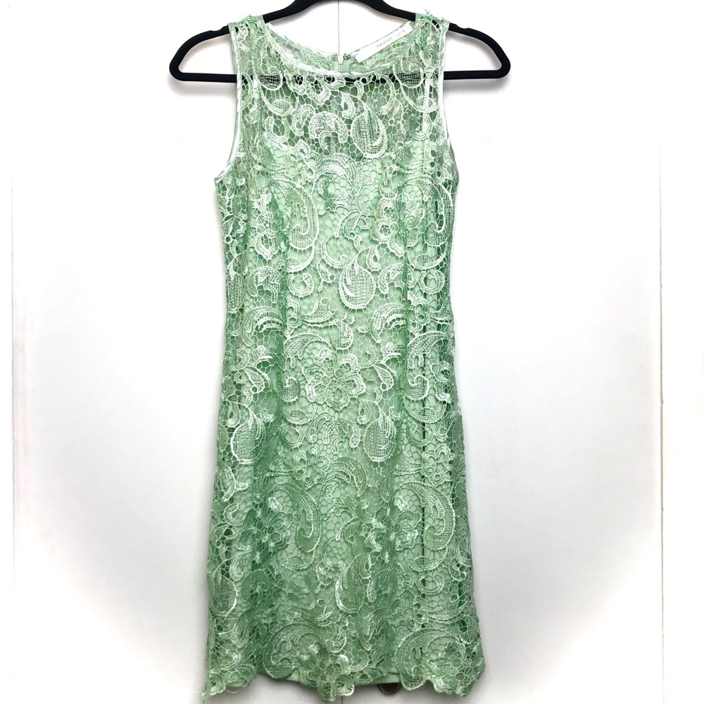 Fun 2 Fun Sleeveless Mint Lace Cocktail Dress - Picture 2 of 8